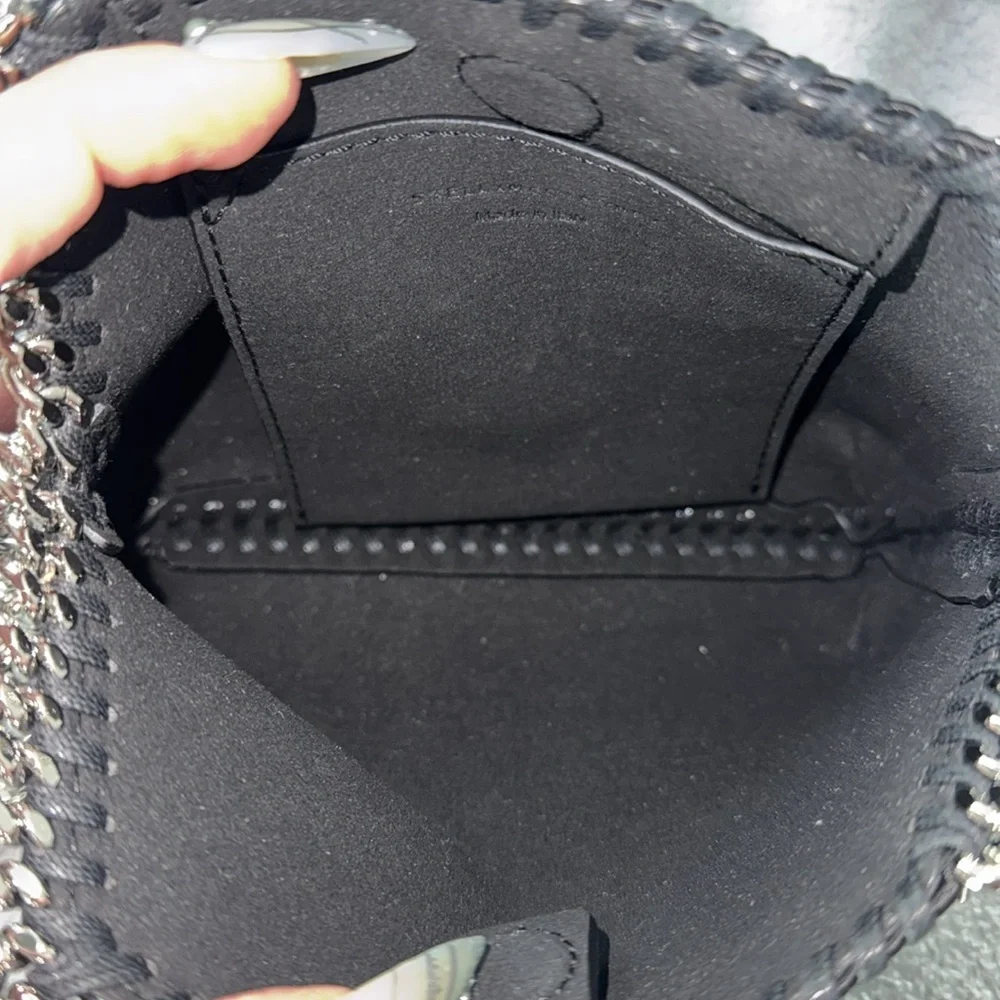 Stella McCartney Mini Falabella Sequin Shoulder Bag Black w/silver hardware NWT - Picture 14 of 14